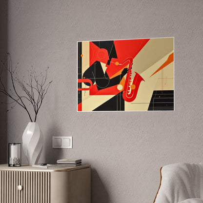 Jazz-Inspired Glossy Poster Art | Abstract Donna I