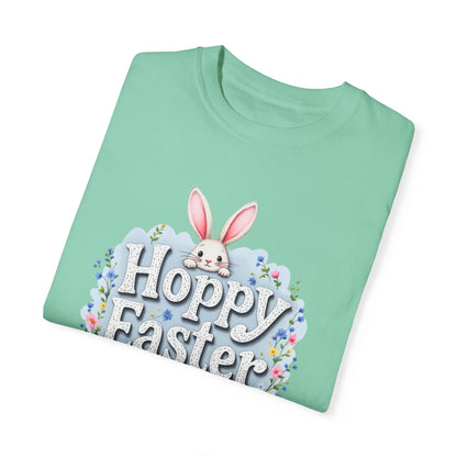 Comfort Colors 1717 Unisex Garment-Dyed T-shirt - Hoppy Easter Bunny Peek