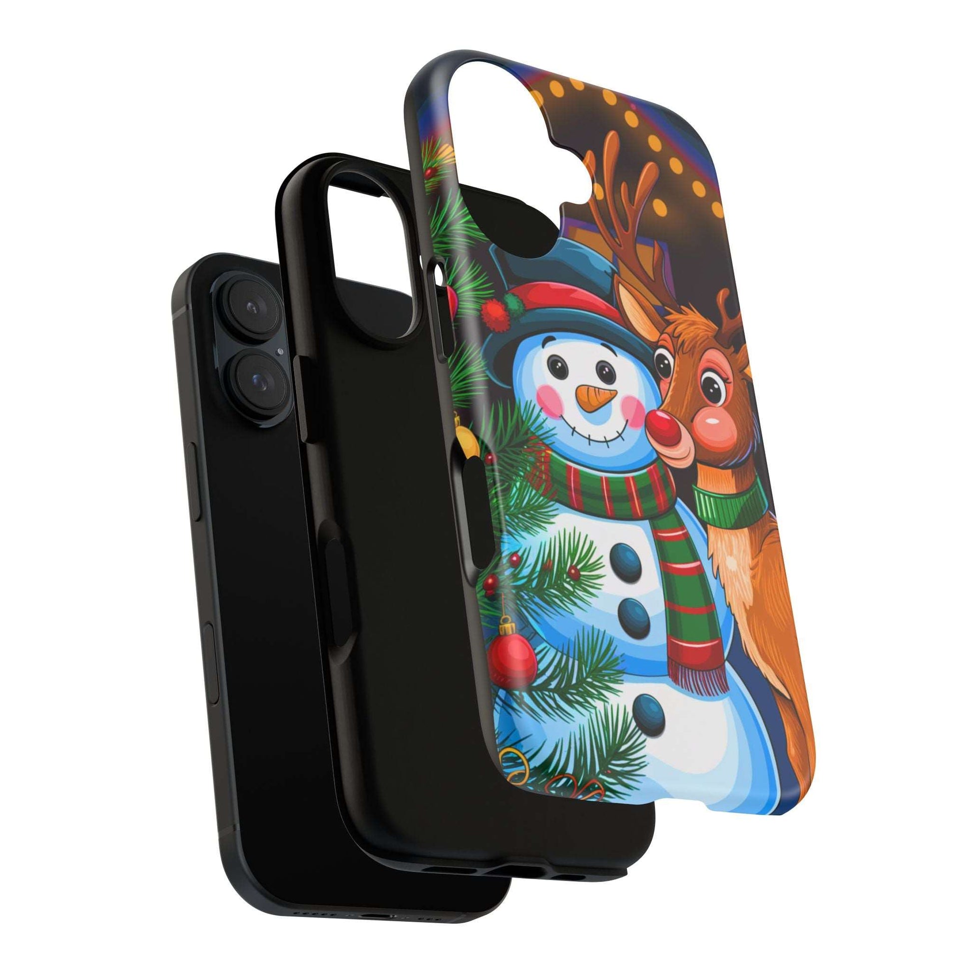 Festive Snowman and Reindeer Christmas Phone Case