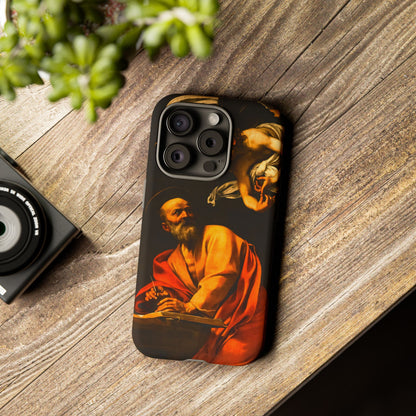 Tough Phone Case for iPhone, Samsung and Google Pixel - Caravaggio, Inspiration of St. Matthew (1602)
