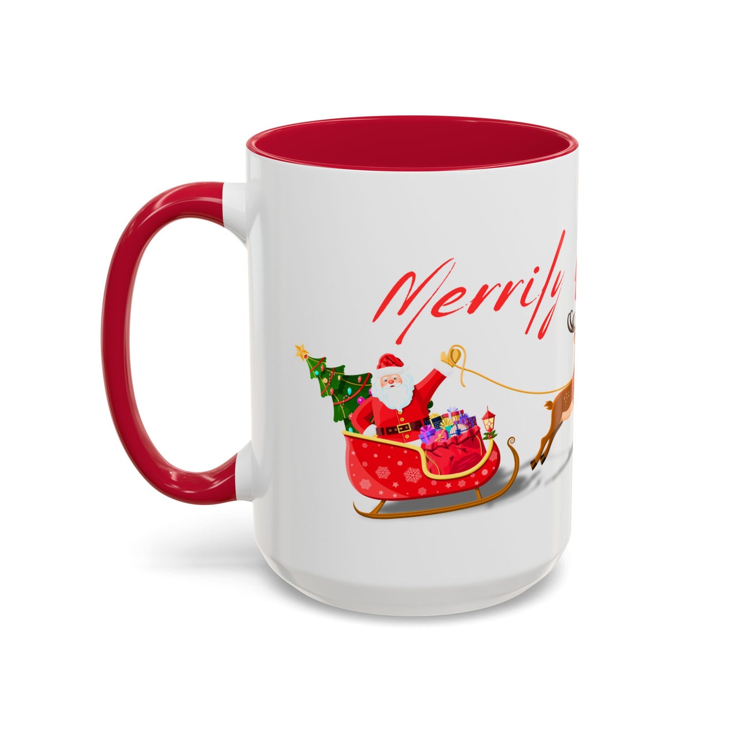 Merrily On High! Santa & Reindeer Mug