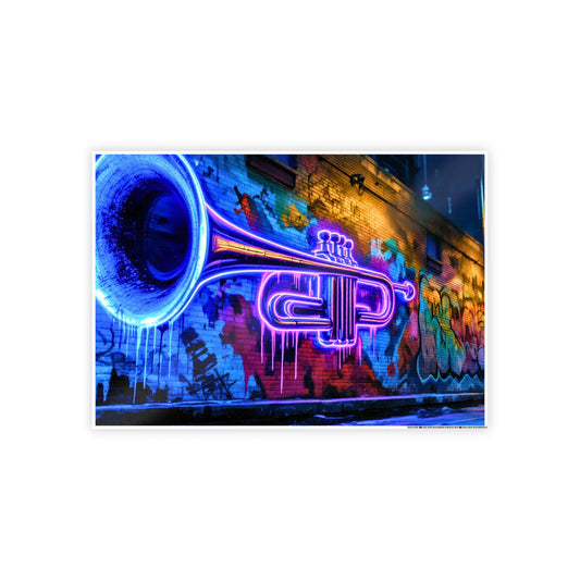 Jazz-Inspired Glossy Poster Art | Street Walk II