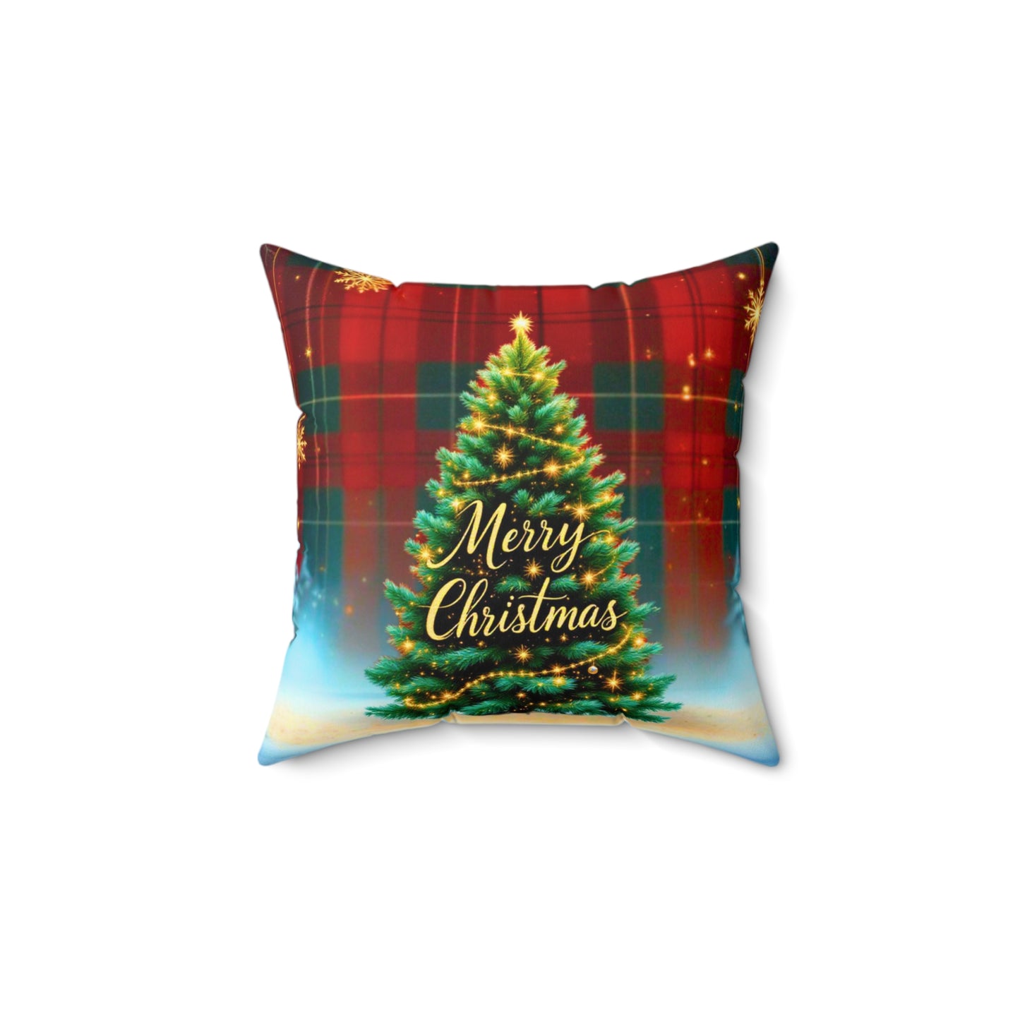 Elegant Christmas Tree Pillow – Merry Christmas Design