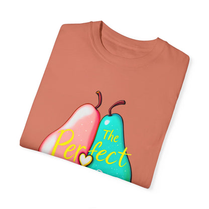 Comfort Colors 1717 Unisex Garment-Dyed T-shirt - "The Perfect Pair" Cute Pear Couple Design (v2)