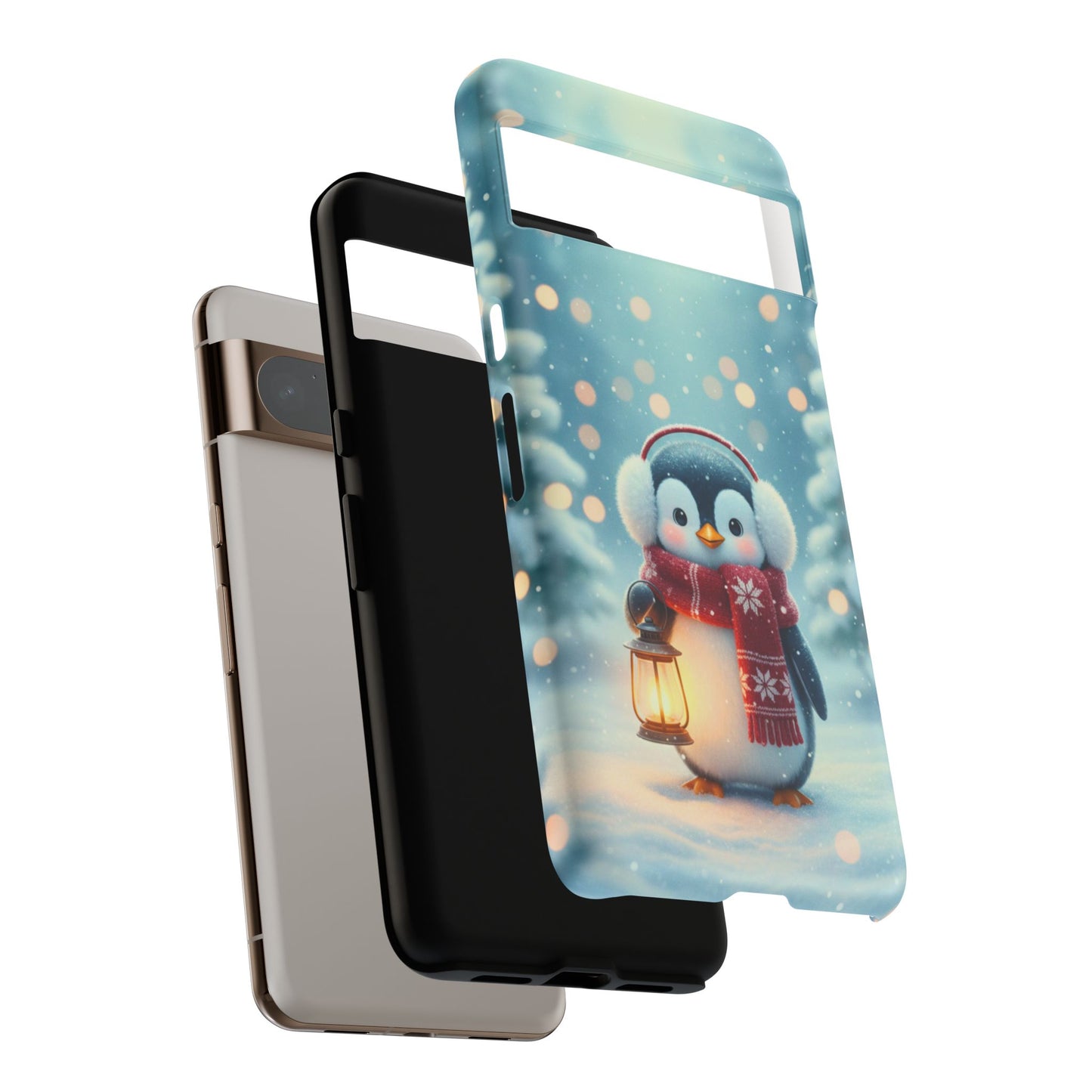 Christmas Snuggles Penguin Phone Case