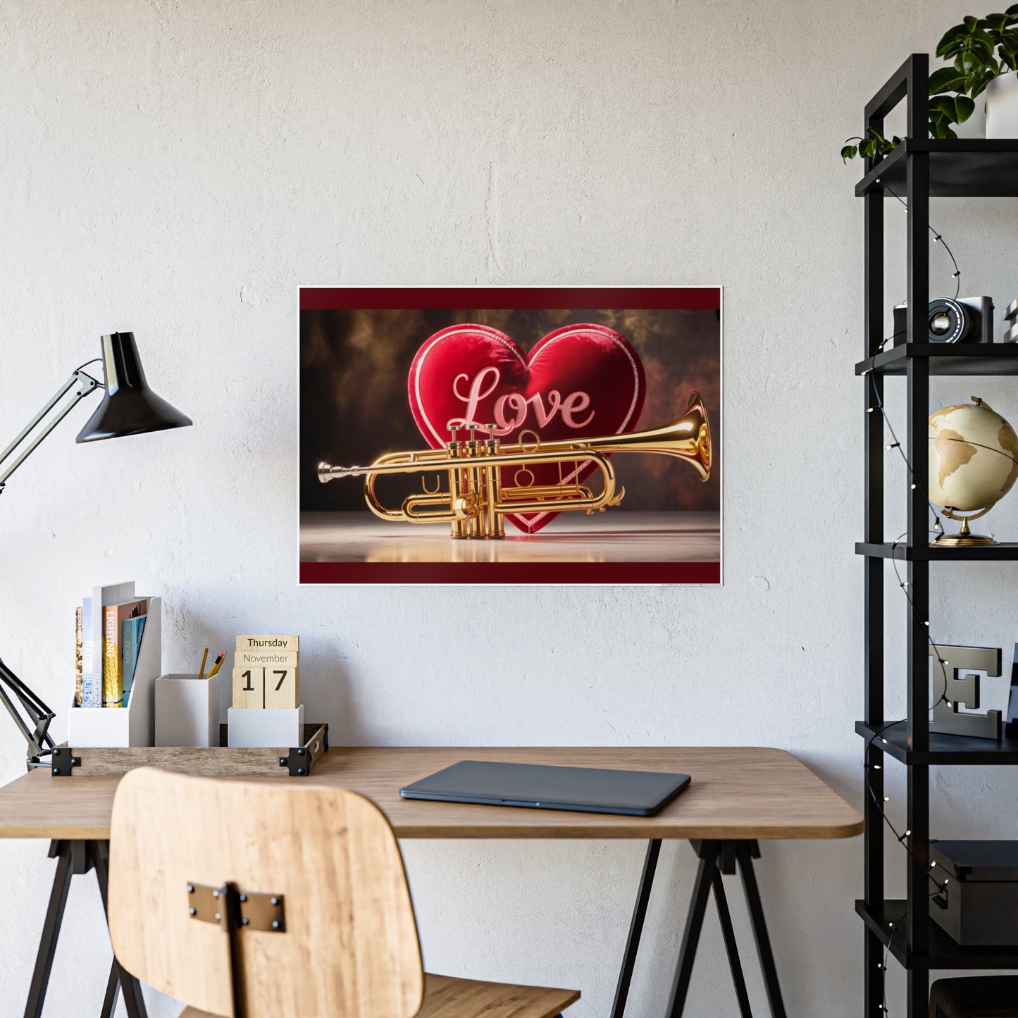Jazz-Inspired Glossy Poster Art | Valentine Echoes I