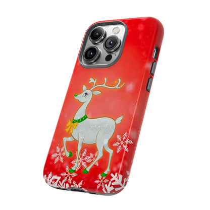 Festive Reindeer No.3 – Santa Hat with Holiday Lights Design for iPhone, Samsung & Google Models