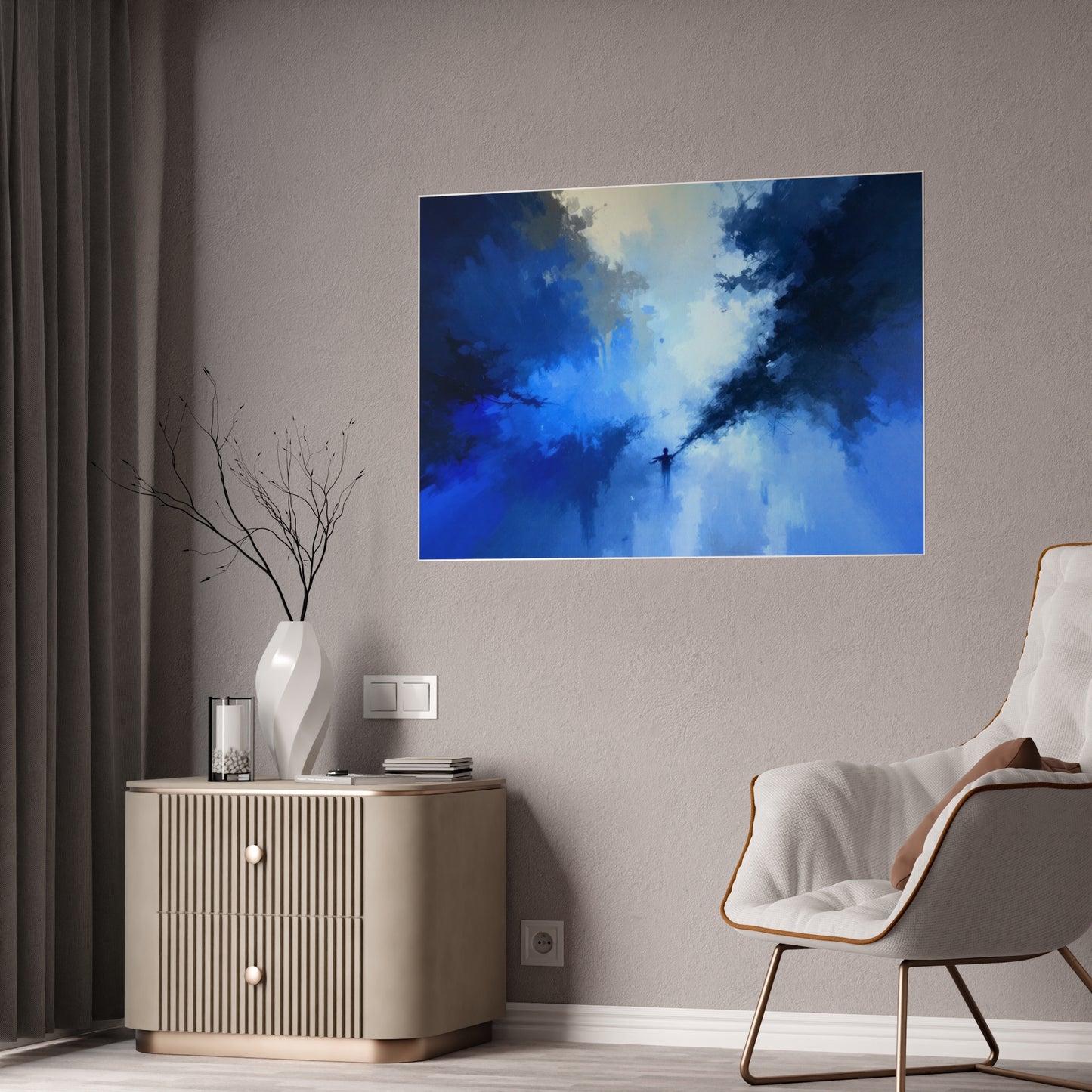 Jazz-Inspired Glossy Poster Art | Blue Horizon
