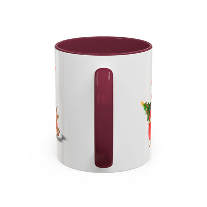 Merrily On High! Santa & Reindeer Mug