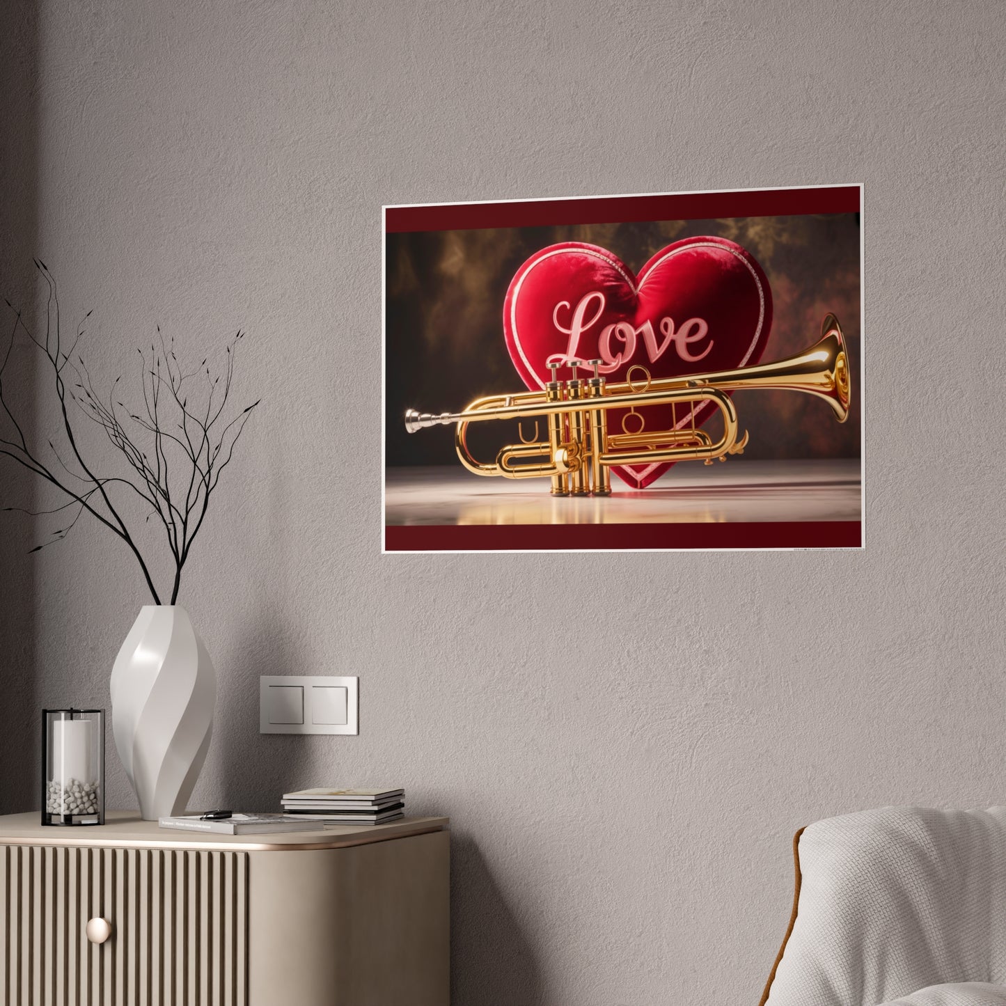 Jazz-Inspired Glossy Poster Art | Valentine Echoes I