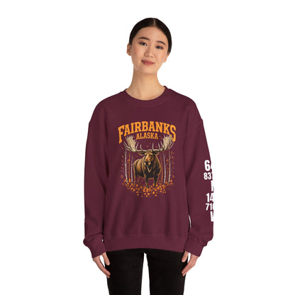 Fairbanks Moose Cotton Crewneck Sweatshirt | Wild Alaska Series Edition 🦌🍁