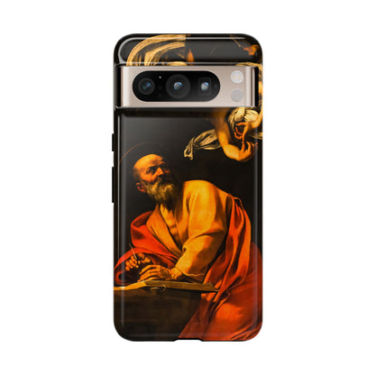 Tough Phone Case for iPhone, Samsung and Google Pixel - Caravaggio, Inspiration of St. Matthew (1602)