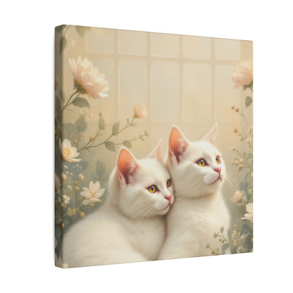 Chatons en chocolat blanc : Impression giclée d'art floral d'hiver serein