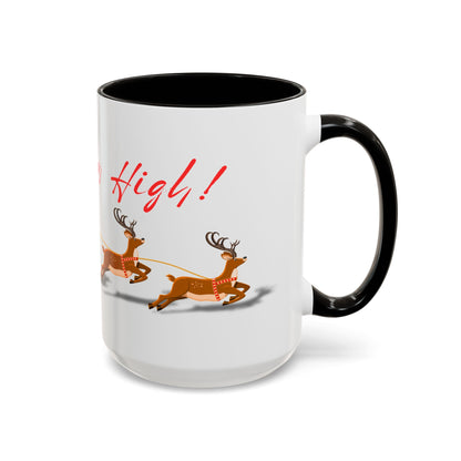 Merrily On High! Santa & Reindeer Mug