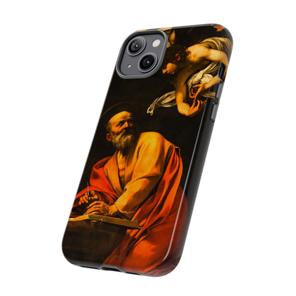 Tough Phone Case for iPhone, Samsung and Google Pixel - Caravaggio, Inspiration of St. Matthew (1602)