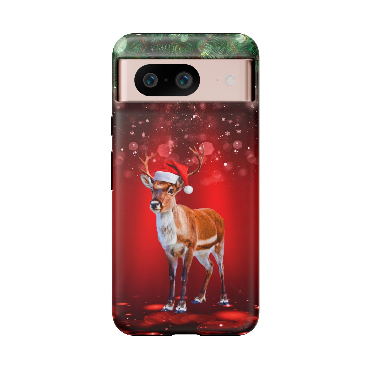 Festive Reindeer No.1 – Santa Hat with Holiday Lights Design for iPhone, Samsung & Google Models