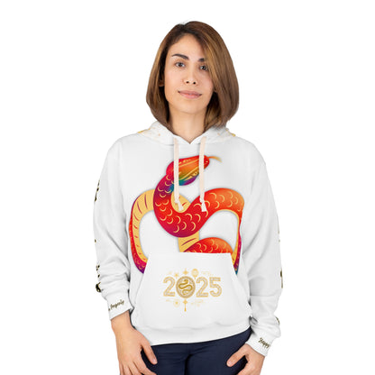 2025 Year of the Snake – Chinese New Year Unisex Hoodie [White Edition]