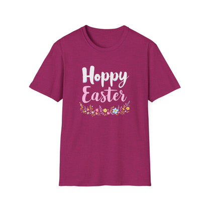 Gildan 64000 Unisex Softstyle T-Shirt - Hoppy Easter Floral Script Tee