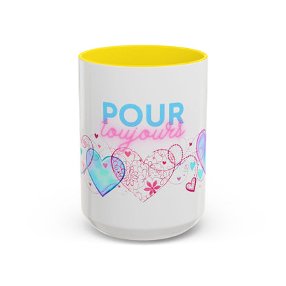 Pour toujours/Mon amour Valentine's Day Mug Set– Romantic French Gift for Couples [2 of 2] (11oz, 15oz)