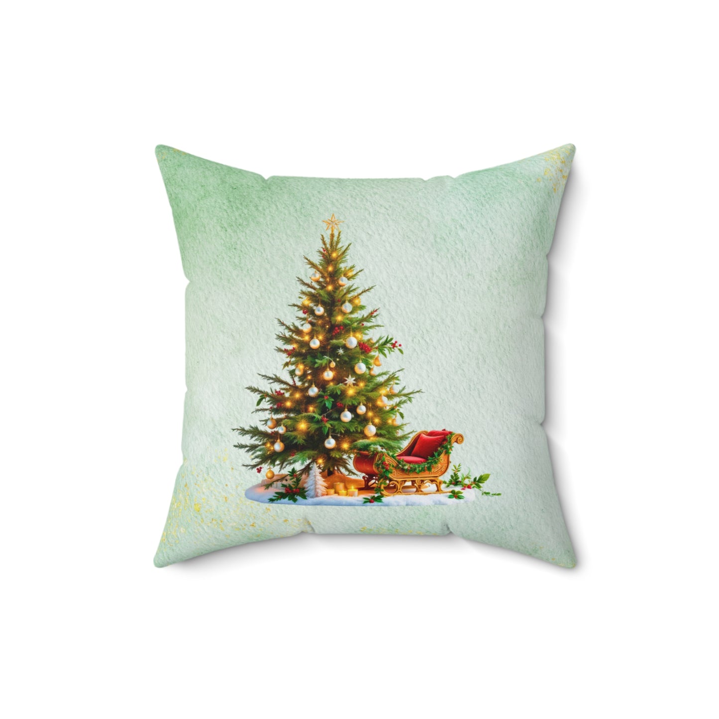 Elegant Christmas Tree Pillow – Luxury Sleigh Design