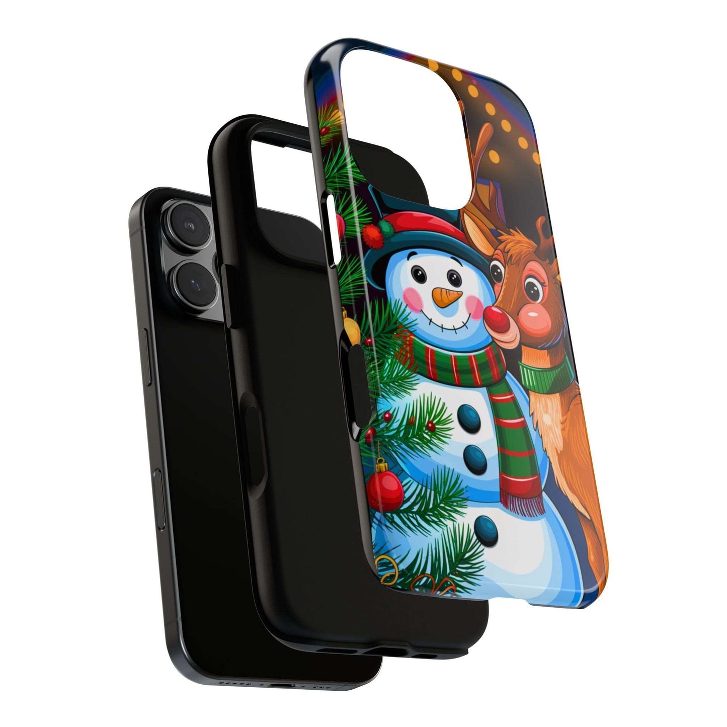 Festive Snowman and Reindeer Christmas Phone Case