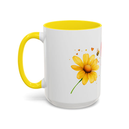 Bee Mine - Floral Accent Ceramic Mug (11oz, 15oz)