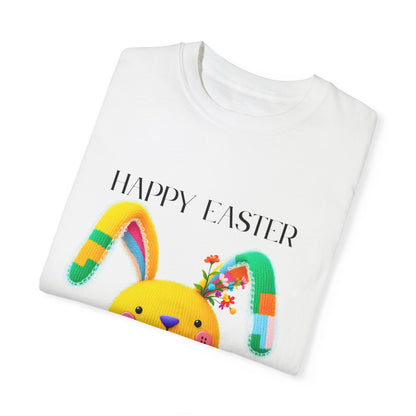 Comfort Colors 1717 Unisex Garment-Dyed T-shirt - Patchwork Bunny Bliss – Knitted Toy Happy Easter