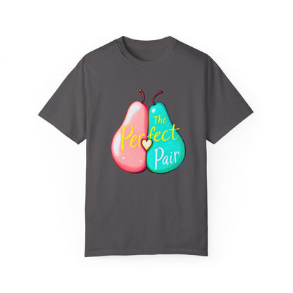 Comfort Colors 1717 Unisex Garment-Dyed T-shirt - "The Perfect Pair" Cute Pear Couple Design (v2)