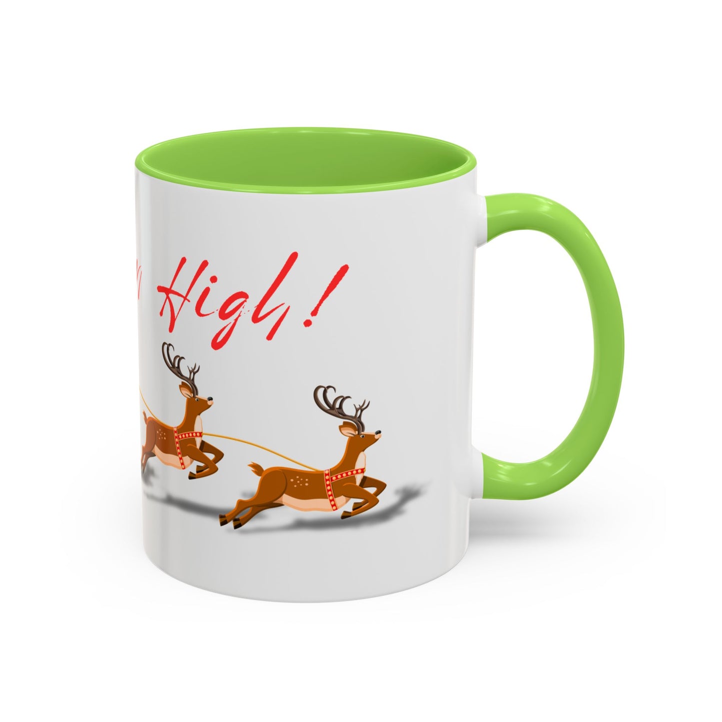 Merrily On High! Santa & Reindeer Mug