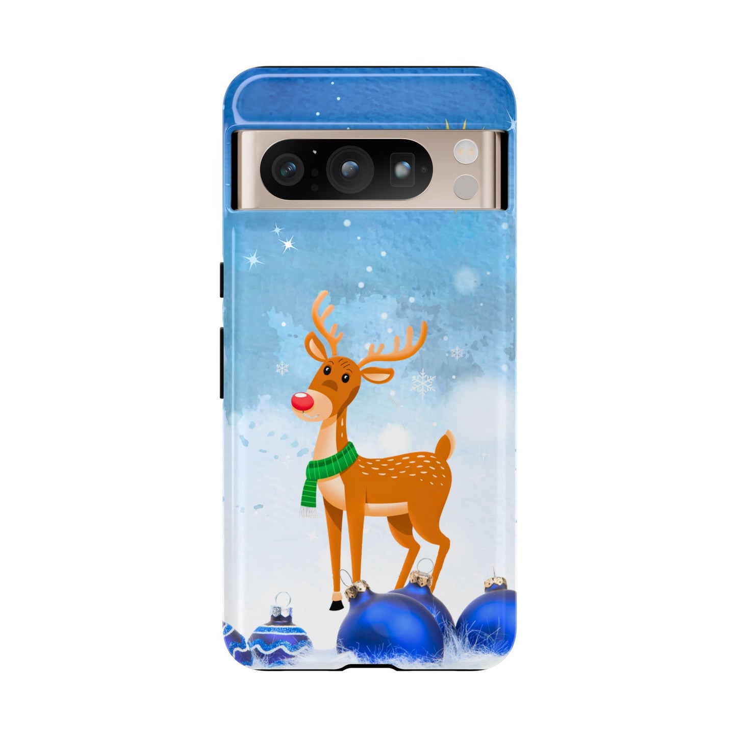 Festive Reindeer No.2 – Santa Hat with Holiday Lights Design for iPhone, Samsung & Google Models