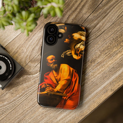 Tough Phone Case for iPhone, Samsung and Google Pixel - Caravaggio, Inspiration of St. Matthew (1602)