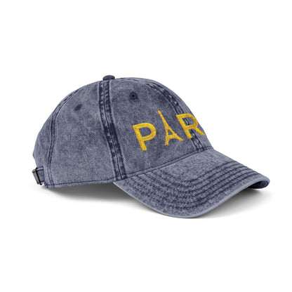 Paris Embroidered Vintage Cap