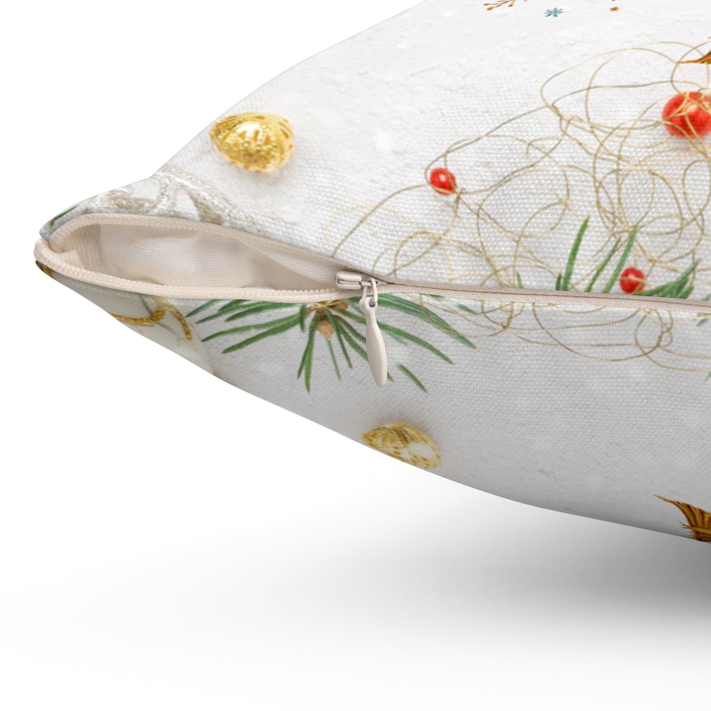 Elegant Christmas Tree Pillow – Minimalist Golden Holiday Charm