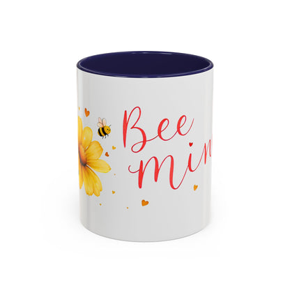 Bee Mine - Floral Accent Ceramic Mug (11oz, 15oz)