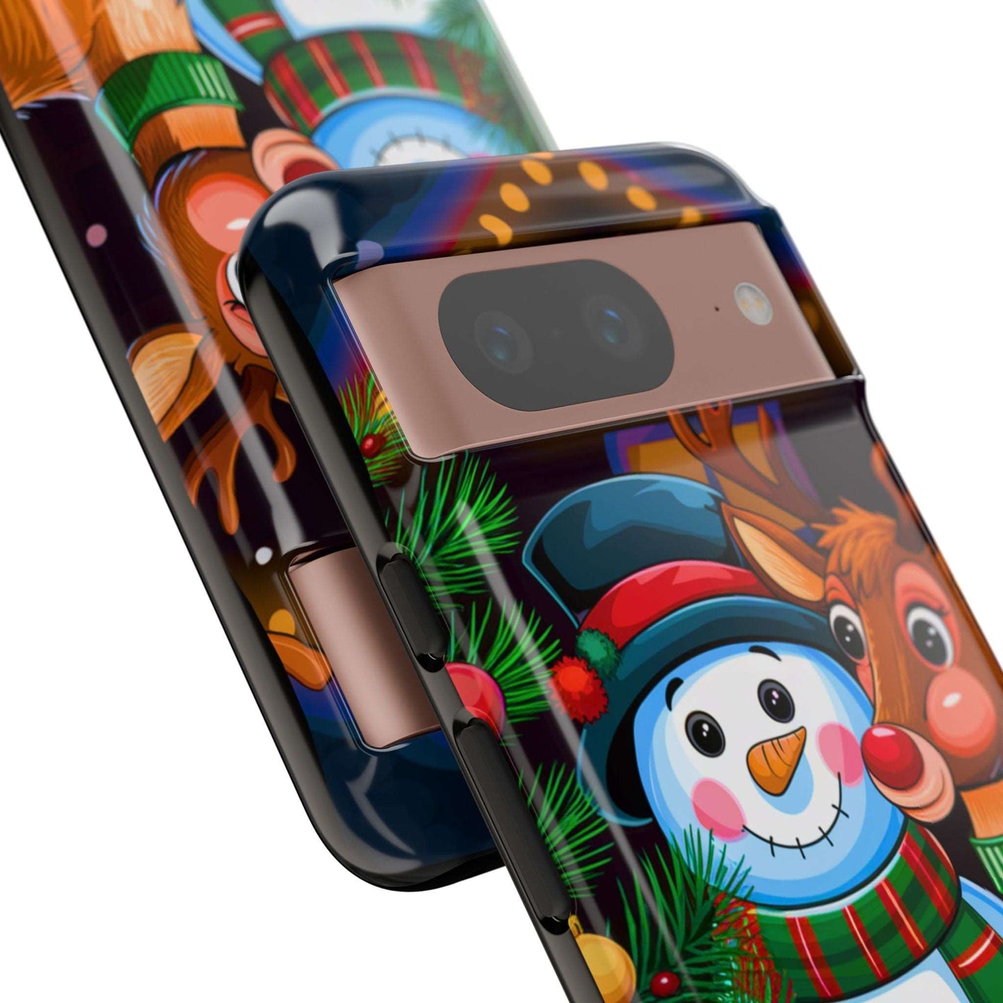 Festive Snowman and Reindeer Christmas Phone Case