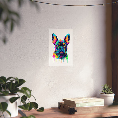 Neon Drip French Bulldog - Vibrant Pop Art