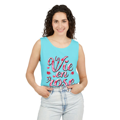 Comfort Colors® 9360 Women's Garment-Dyed Tank Top - La Vie en Rose Romantic & Stylish Design