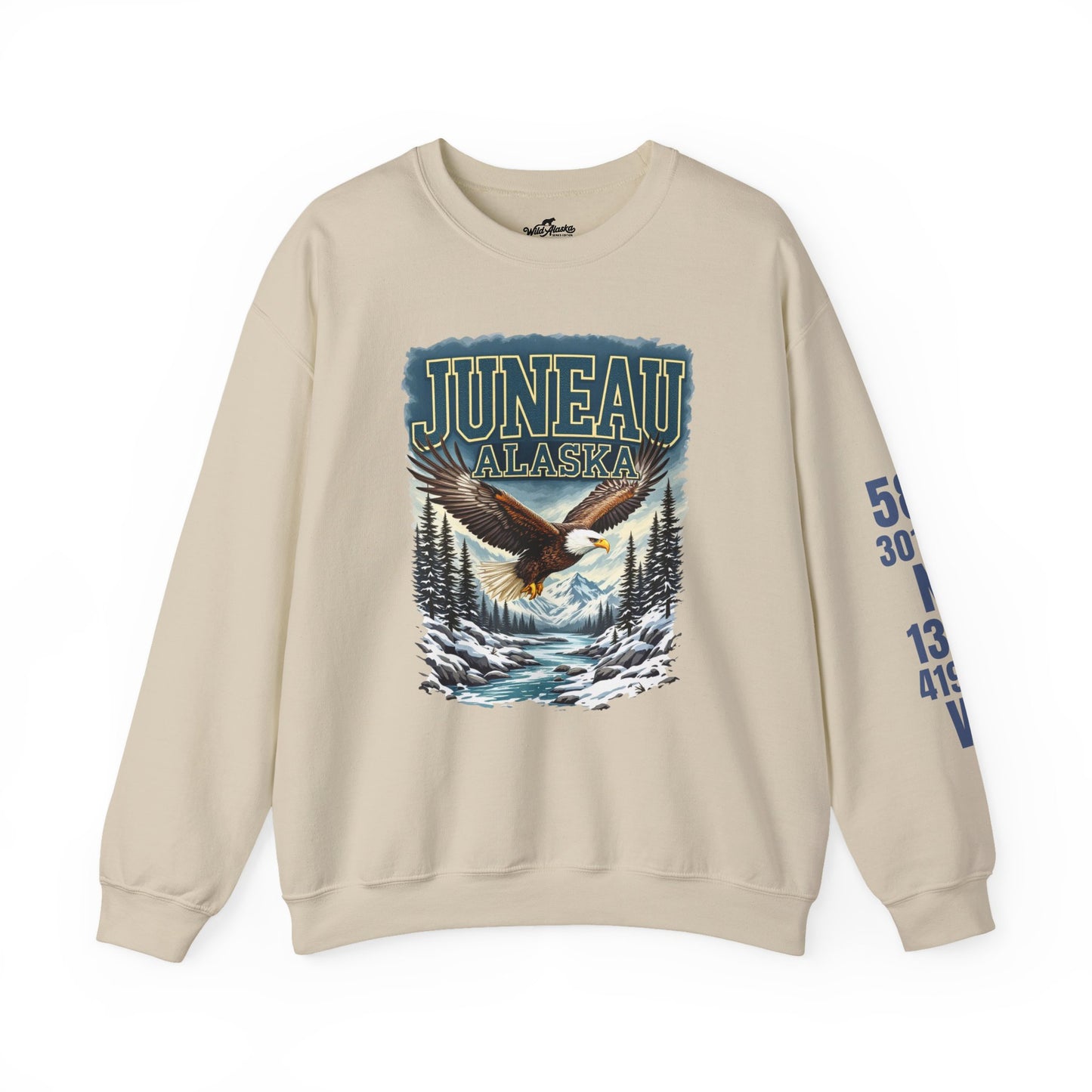 Juneau Bald Eagle Cotton Crewneck Sweatshirt | Wild Alaska Series Edition 🦅🌲❄️
