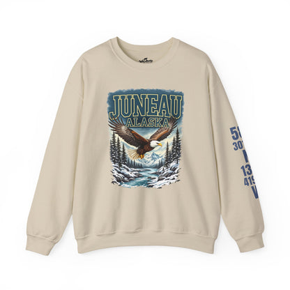Juneau Bald Eagle Cotton Crewneck Sweatshirt | Wild Alaska Series Edition 🦅🌲❄️