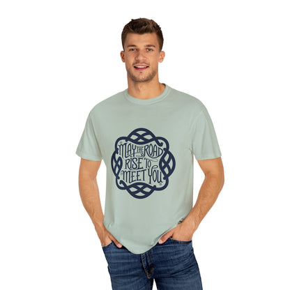 Comfort Colors 1717 Unisex Garment-Dyed T-shirt - May the Road Rise to Meet You – Celtic Knotwork Irish Blessing Tee