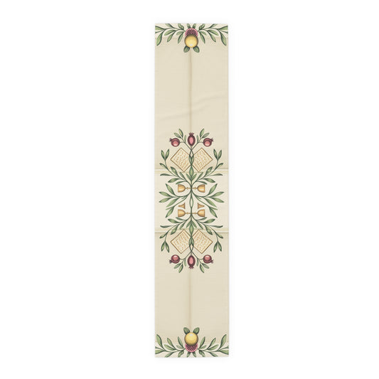 Pesach Sameach Table Runner Collection (v2) — Elegant Passover Seder Table Decor (16×72)