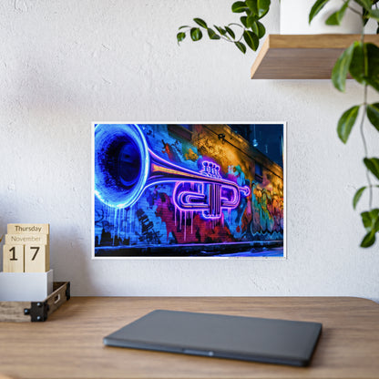 Jazz-Inspired Glossy Poster Art | Street Walk II