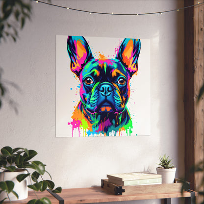 Neon Drip French Bulldog - Vibrant Pop Art