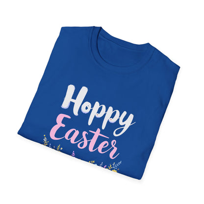 Gildan 64000 Unisex Softstyle T-Shirt - Hoppy Easter Floral Script Tee