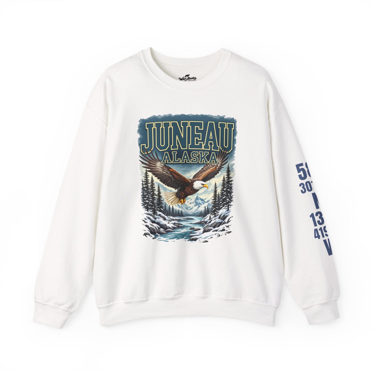 Juneau Bald Eagle Cotton Crewneck Sweatshirt | Wild Alaska Series Edition 🦅🌲❄️