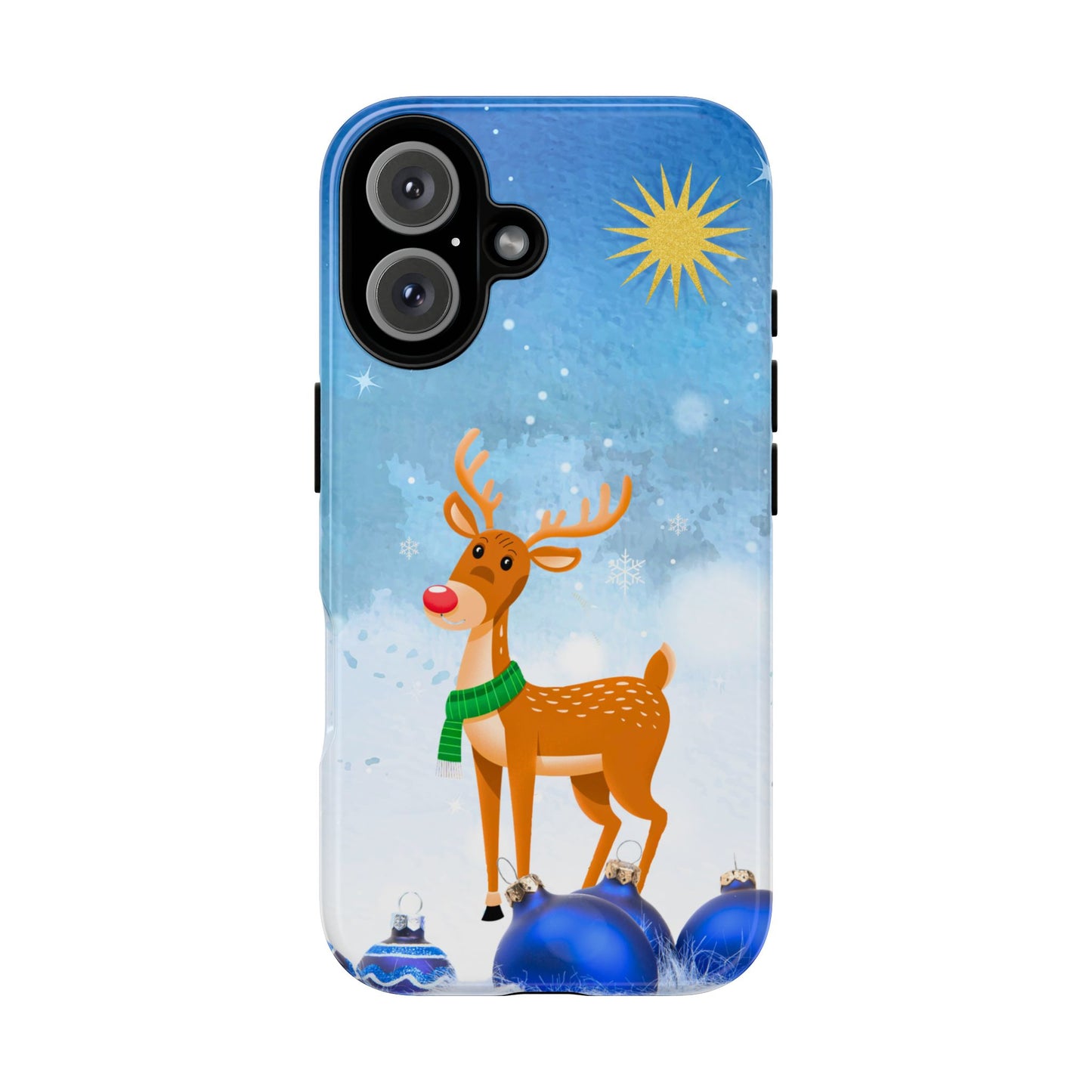 Festive Reindeer No.2 – Santa Hat with Holiday Lights Design for iPhone, Samsung & Google Models