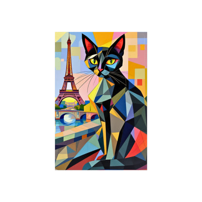Parisian Noir: A Cubist Cat’s Dream