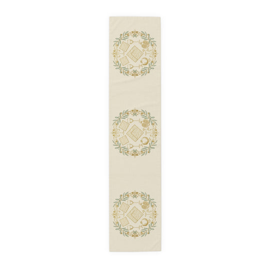Pesach Sameach Table Runner Collection (v3) — Elegant Passover Seder Table Decor (16×72)