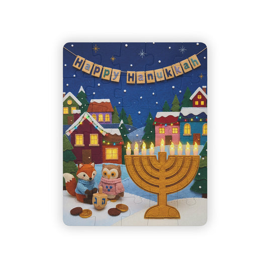 Happy Hanukkah Kids Puzzle — 30-Piece Holiday Menorah Puzzle for Children