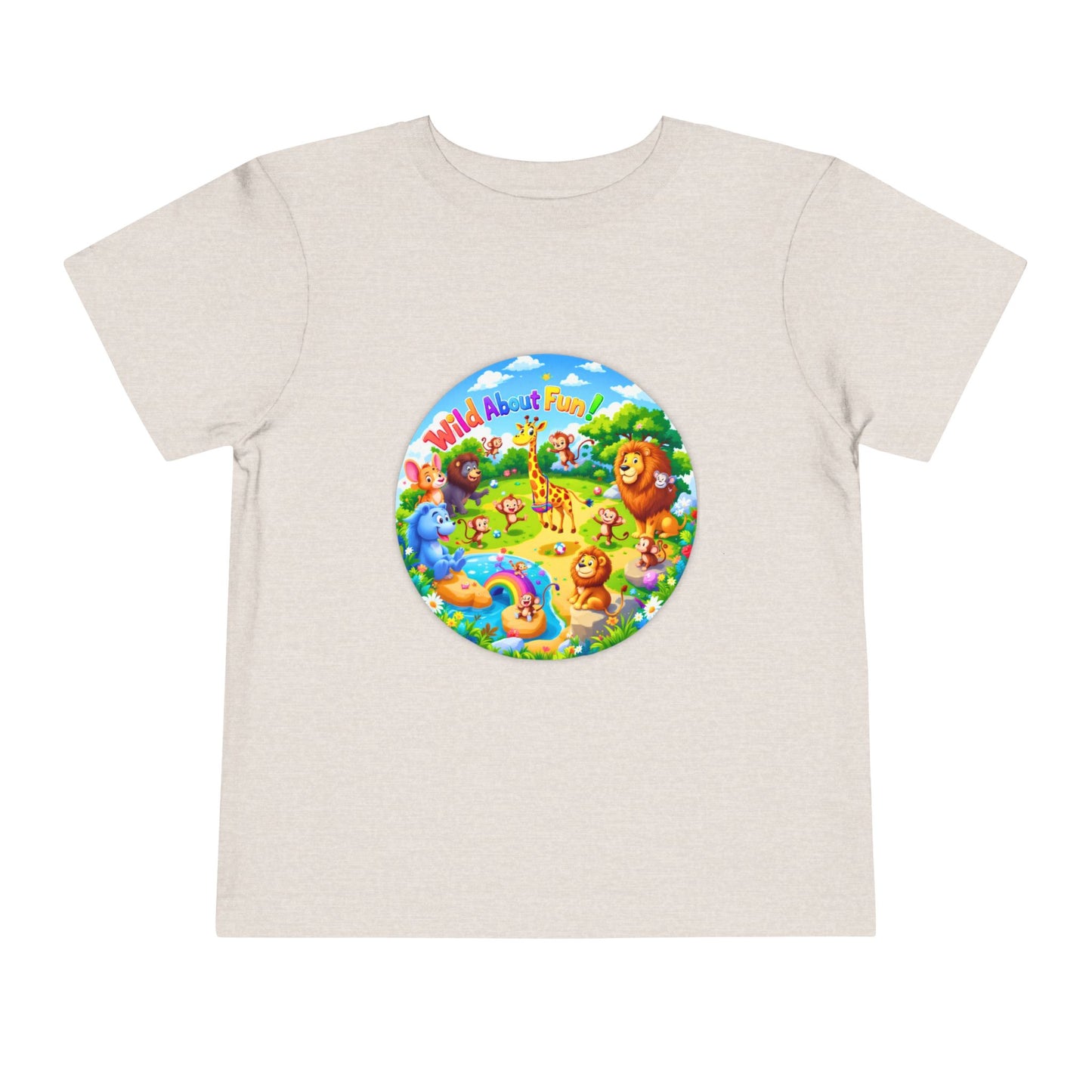 Bella+Canvas 3001T Toddler Short Sleeve Tee - Wild About Fun - Vibrant Animal Kingdom Adventure